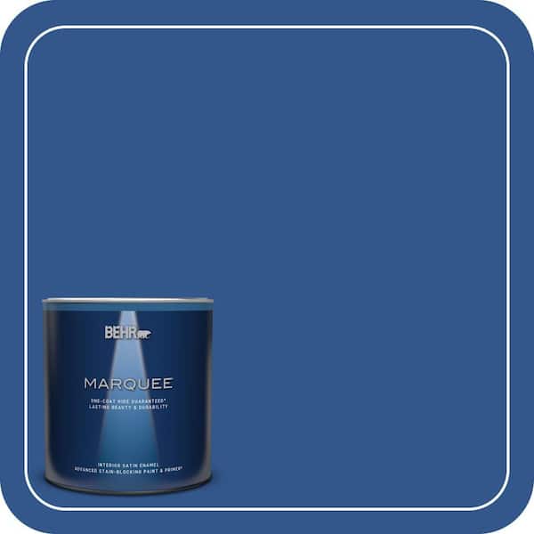 BEHR MARQUEE 1 qt. #PPU15-03 Dark Cobalt Blue Satin Enamel Interior Paint & Primer