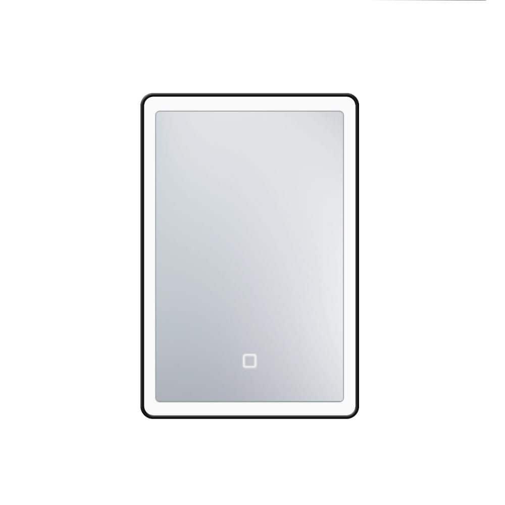 24 in. W x 30 in. H Rectangular Black LED Medicine Cabinet with Mirror, Anti-Fog, 3 Color Lights