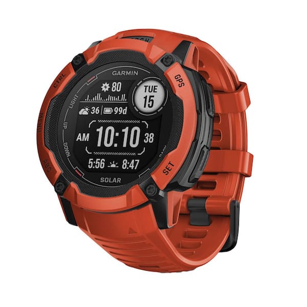 Instinct 2X Solar Smartwatch 1.97 x .57 in. Flame Red