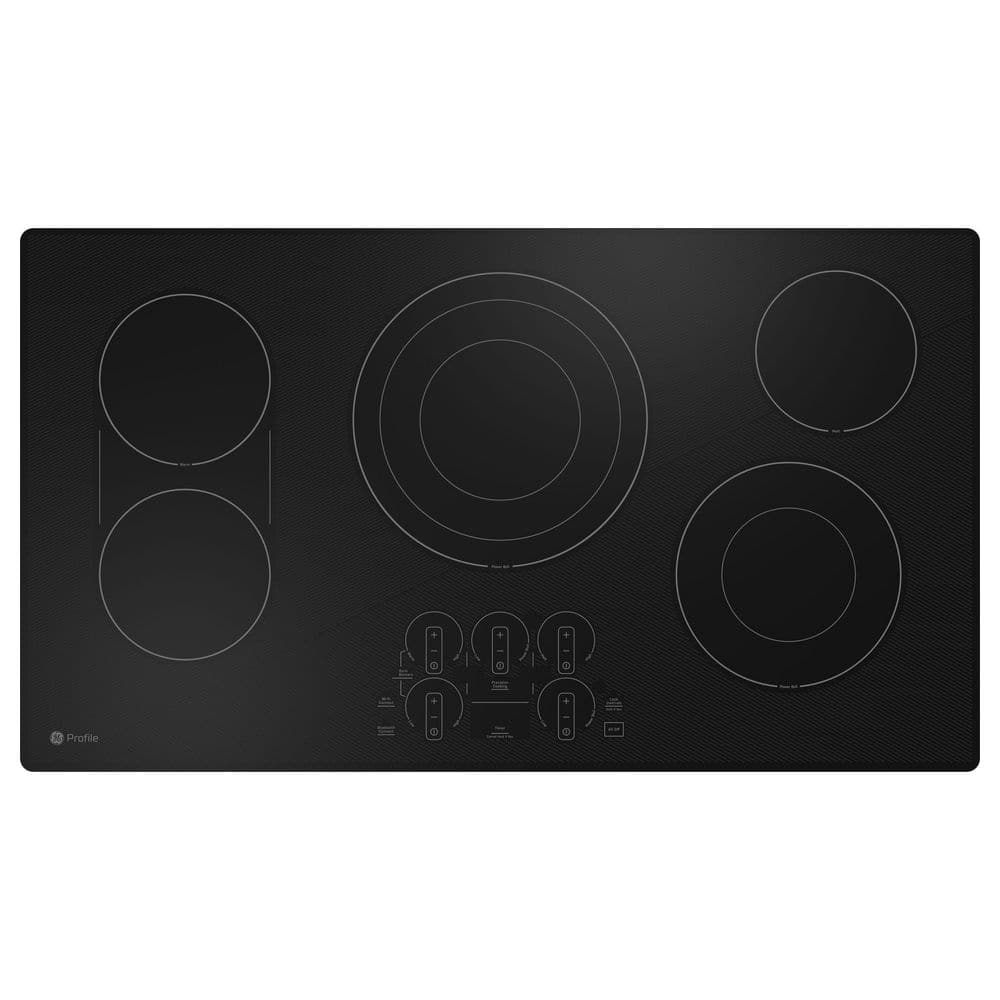 GE Profile 36 in. Smart Radiant Electric Cooktop in Black with 5 Elements