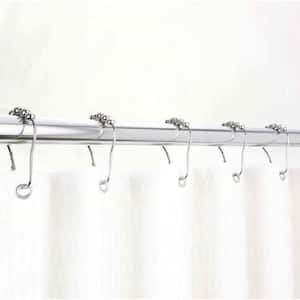 Husfou Shower Curtain Hooks, Metal Shower Curtain Rings, Double Sliding  Rust Resistant Hooks for Bathroom Shower Curtain Rod, 12 Pack 