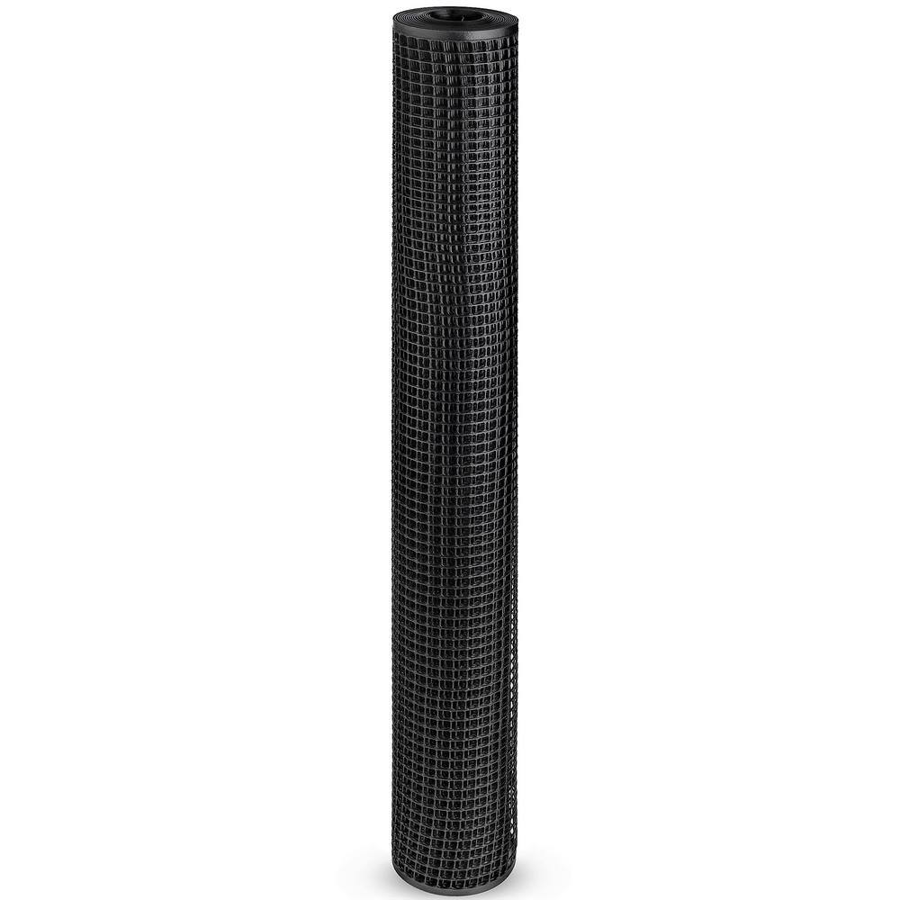 Black Plastic Mesh Garden Fence Netting, 3' x 15'