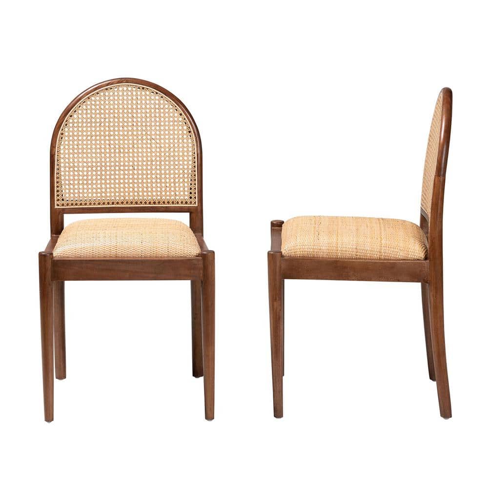 Maryland Natural Rattan and Acacia Wood Brown Side Chair