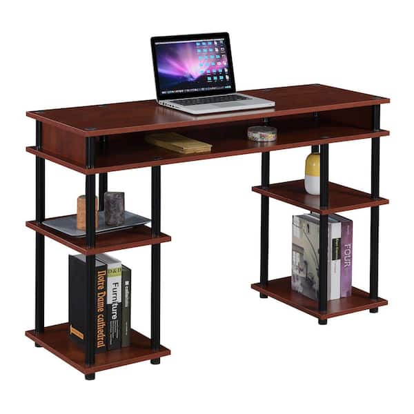 Designs2Go No Tools Student Desk with Shelves Charcoal Gray/Black -  Breighton Home in 2023