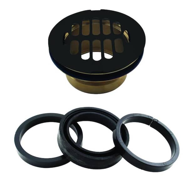 Westbrass Swedge-Lock Shower Drain with Grid, Matte Black