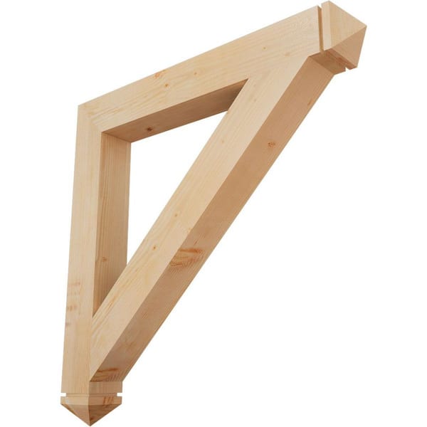 Ekena Millwork 5.5 in. x 48 in. x 48 in. Douglas Fir Traditional Arts and Crafts Smooth Bracket