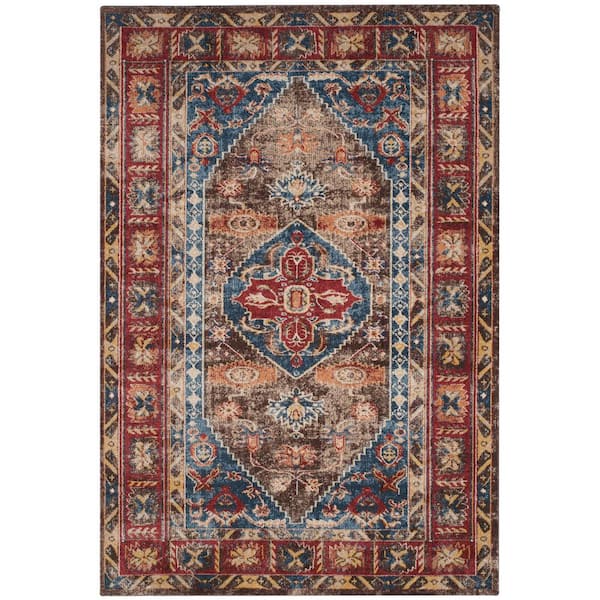SAFAVIEH Bijar Brown/Royal 4 ft. x 6 ft. Border Area Rug