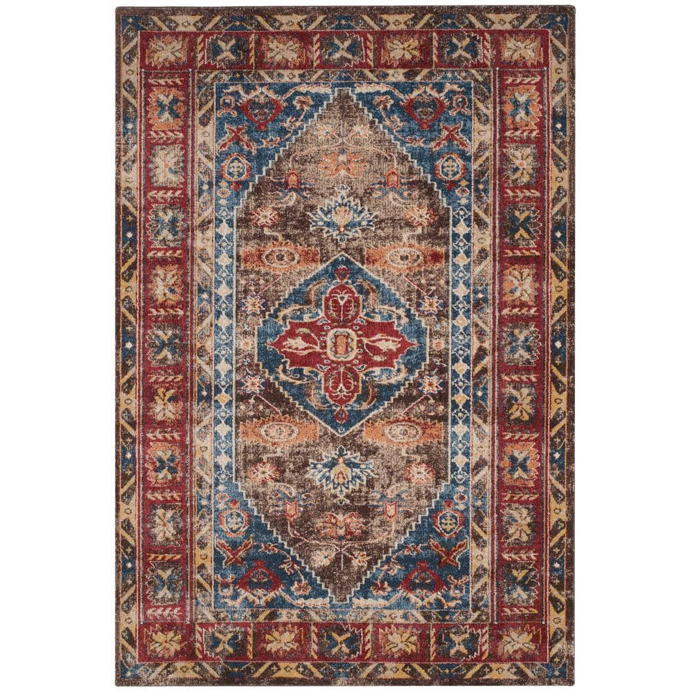 Bijar 8' x 10' Blue and Brown Floral Wool Area Rug