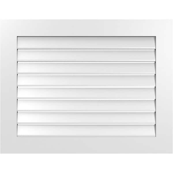 Ekena Millwork 36" x 28" Vertical Surface Mount PVC Gable Vent: Functional with Standard Frame