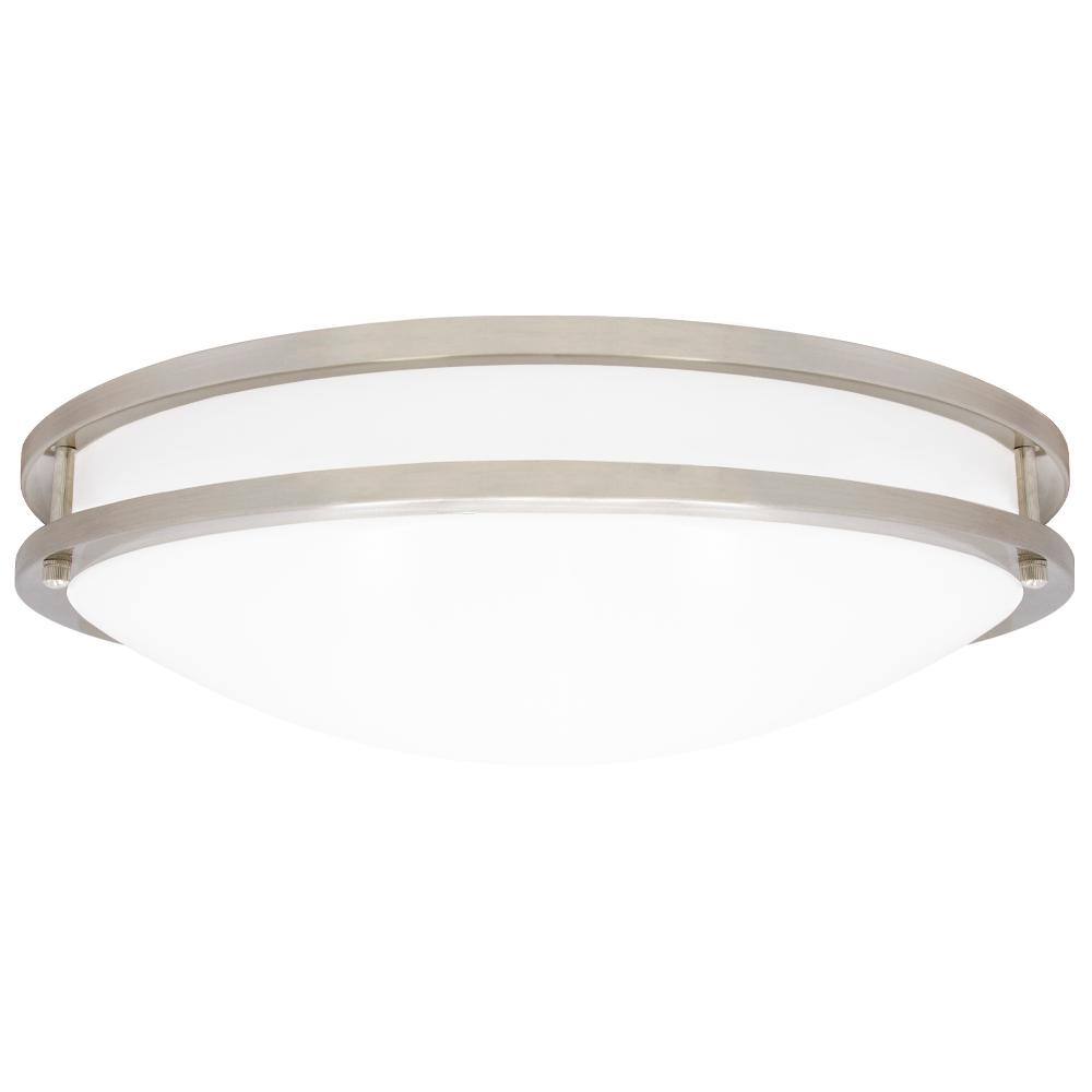 Satin Nickel 18-Inch Round LED Flush Mount Ceiling Light