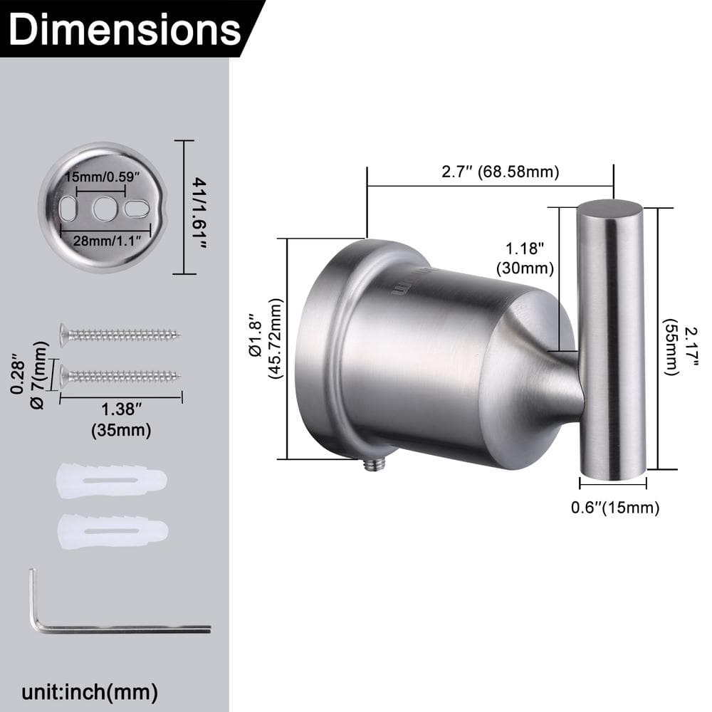 Brushed Nickel 3-Piece Bathroom Hardware Set with Stainless Steel