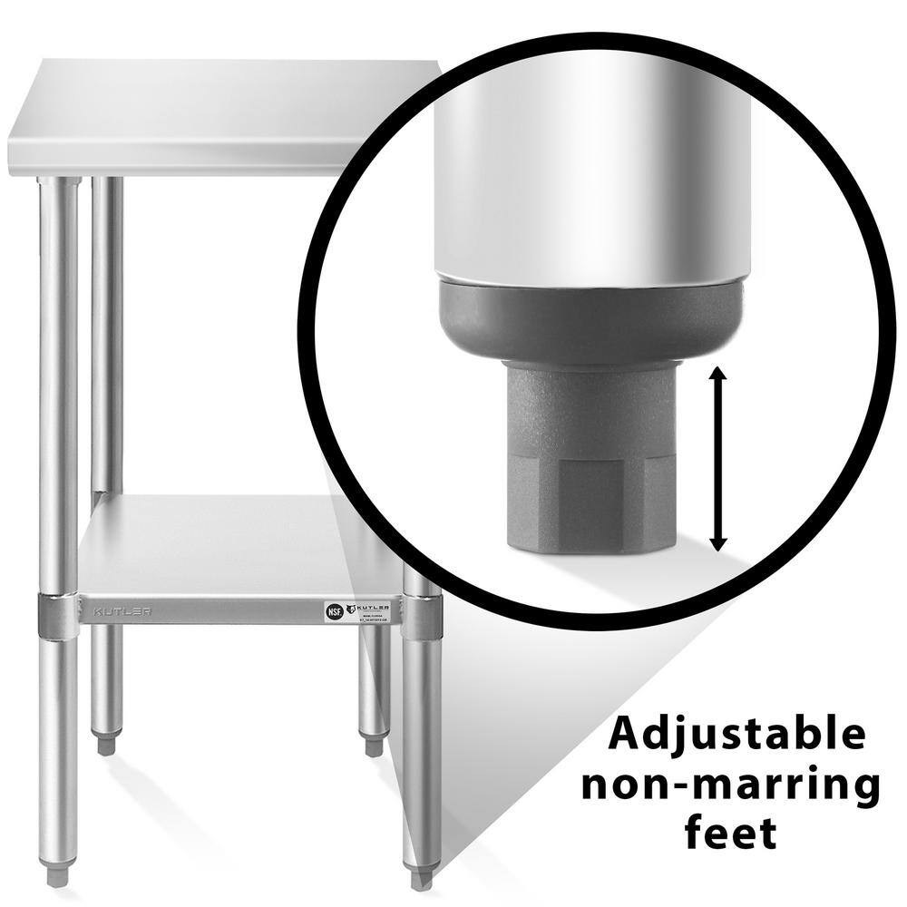 24" x 18" Stainless Steel Rolling Work Table with Undershelf