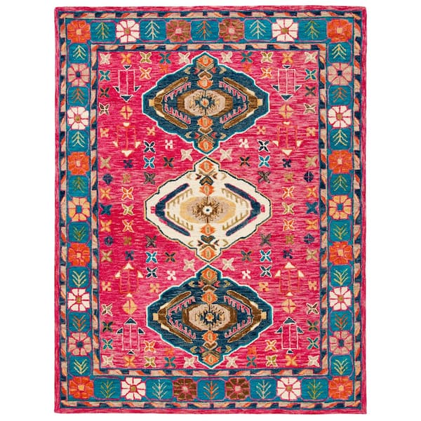 Aspen 8 ft. x 10 ft. Red/Blue Abstract Western Area Rug