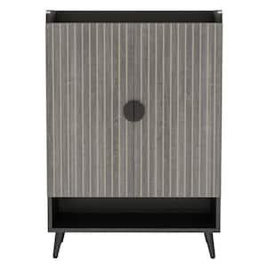 Cezalinda 43.3 in. H x 29.6 in. W Gray Wood Shoe Storage Cabinet with Doors for Entryway