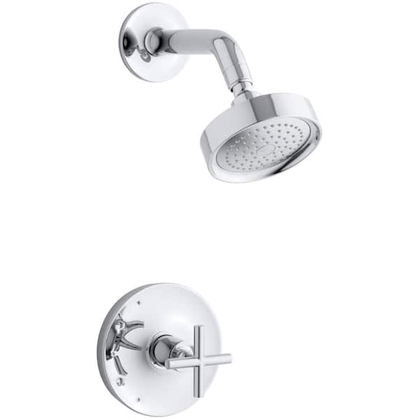 KOHLER Purist 1-Spray 6.5 in. Single Wall Mount Fixed Shower Head in Polished Chrome