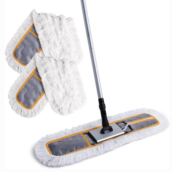 24" Gray Dust Mop for Floor Cleaning,Floor Mop with 59” Extendable Handle