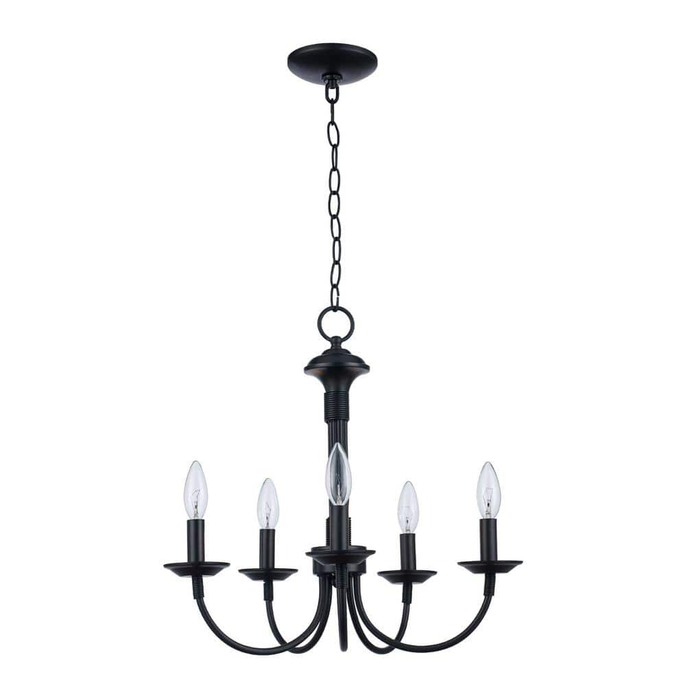 UPC 736916216777 product image for Candle 5-Light Black Candle Chandelier Light Fixture | upcitemdb.com