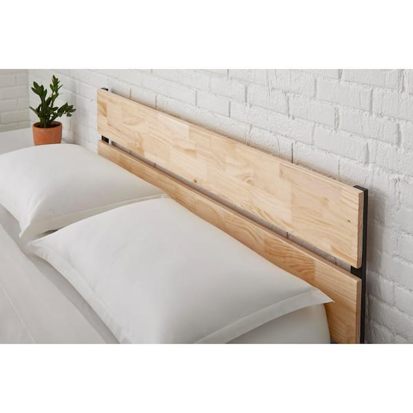 Stylewell Blackwell Natural Finish Wood And Metal Twin Platform Bed 38 10 In W X 41 00 In H Xmb3002 The Home Depot