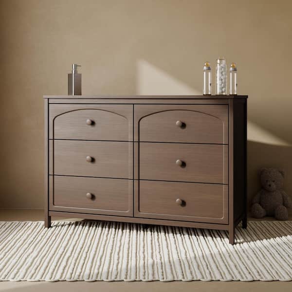 Olivia Hazelnut 6 Drawer 47.72 in. Wide Dresser