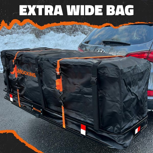 Mockins 40 cu. ft. Waterproof Black Hitch Cargo Carrier Bag (84 in. x 24 in. x 34 in.) with 3 Buckle Straps, Lock and Carry Case