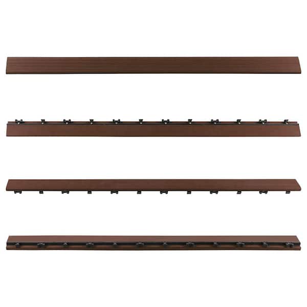 1/6 ft. x 3 ft. Quick Deck Composite Deck Tile Straight Fascia in Brazilian Ipe (2-Pieces per Box)