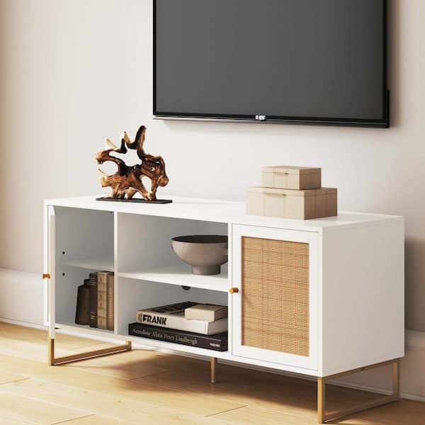 gold tv stand with storage