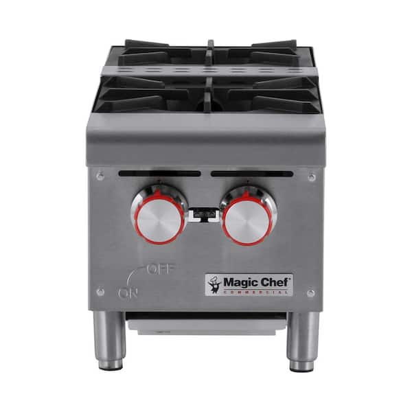12 in. W Commercial Natural Gas Countertop Hot Plate in Stainless Steel