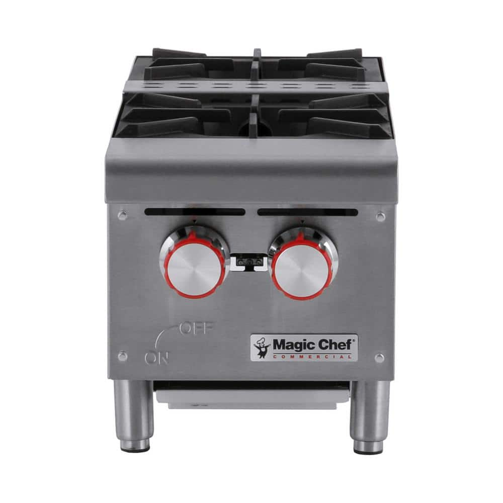 Chef AAA - KF-HP12-M, Commercial 12 Hot Plate Countertop 2 Burner Gas