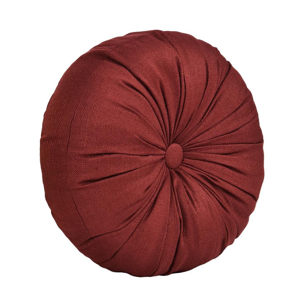 Lazia Red Polyester Solid Round Decorative Throw Pillow 15 In. L X 15 In. W