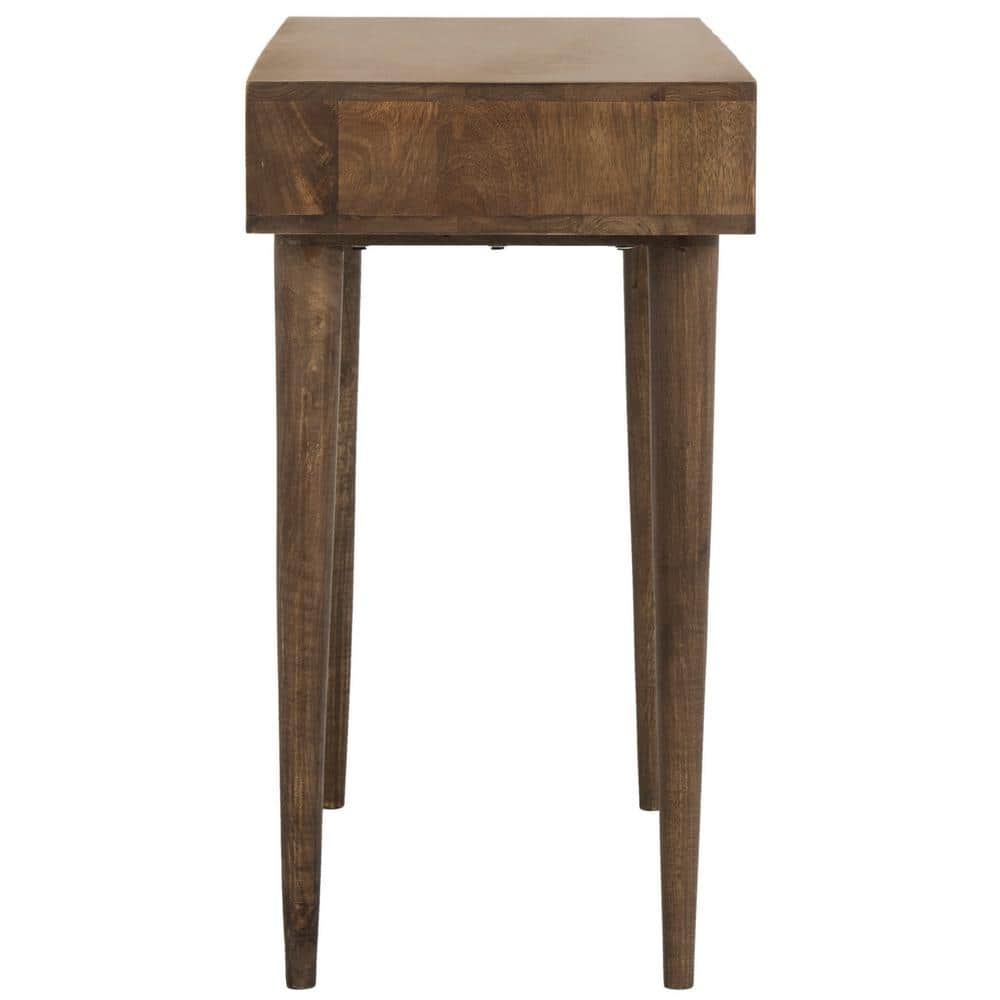 Transitional Walnut Wood Home Office Desk with Drawer