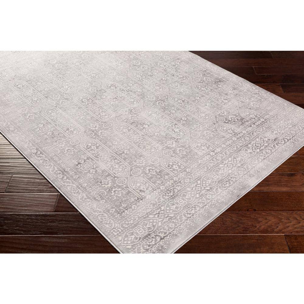 Kannon Grey Medallion Vintage Area Rug, 5'3" x 7'1"