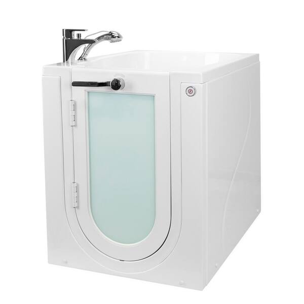 Ella Front Entry 32 in. Acrylic Walk-In Soaking Bathtub in White, LH Outward Door, Fast Fill Faucet, Heated Seat, 2 in. Drain