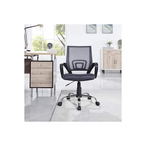 Gray Mid-Back Mesh Swivel Rolling Office Chair with Adjustable Height