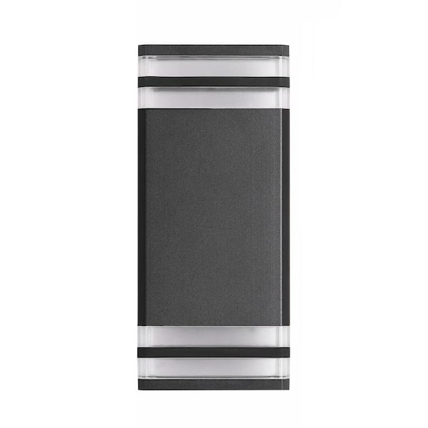 HKMGT 2-Layer Black Outdoor Hardwired Wall Lantern Sconce Modern Exterior Light Fixture with Bulbs Included
