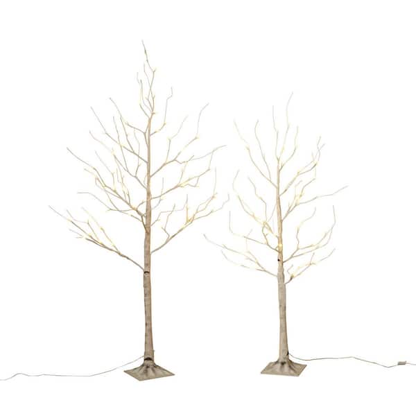 GERSON INTERNATIONAL 4 ft. H Electric Birch Tree with Mini LED Lights
