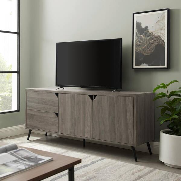 Walker Edison Furniture Company 60 in. Slate Gray Composite TV Stand 65 ...