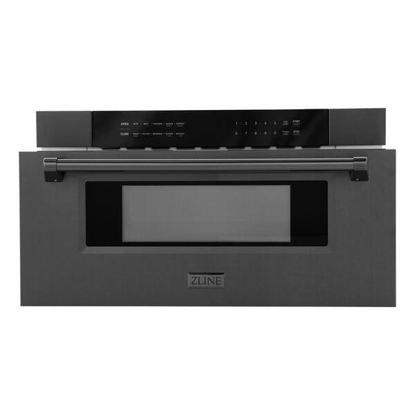 ZLINE Kitchen and Bath 30 in. 1000-Watt Built-In Microwave Drawer in Black Stainless Steel MWD-30-BS