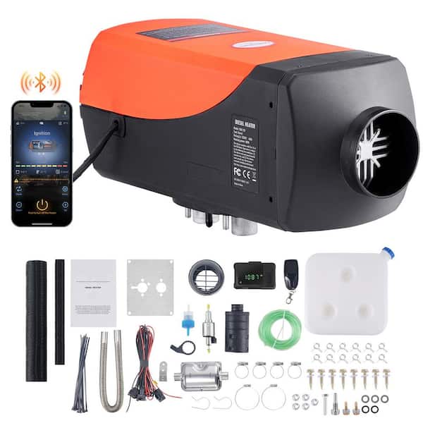 VEVOR Bluetooth App Control Diesel Air Heater 17,060 BTU 12V 5KW Other Fuel Type Space Heater w/Automatic Altitude Adjustment