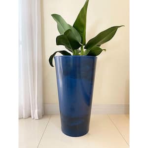 Genebra Large Blue Marble Effect Plastic Resin Indoor and Outdoor Planter Bowl