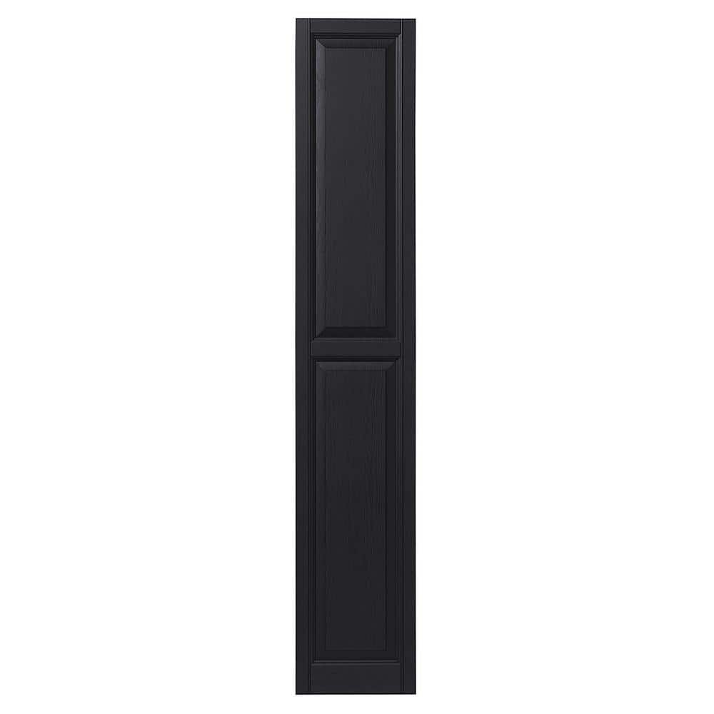 15 in. x 81 in. Raised Panel Polypropylene Shutters Pair in Black