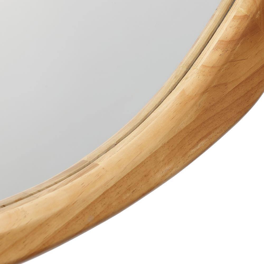 Natural Pine Wood Irregular Oblong Wall Mirror