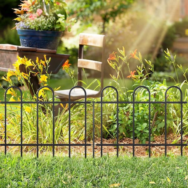 Oyezvary 18 in. Metal Garden Fence No Dig Temporary Animal Barrier