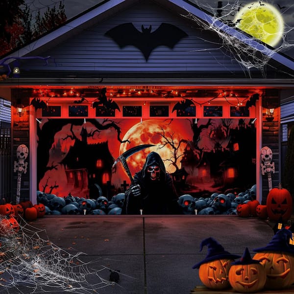 Reviews for .N/A Large Halloween Garage Door Decorations w/Grim