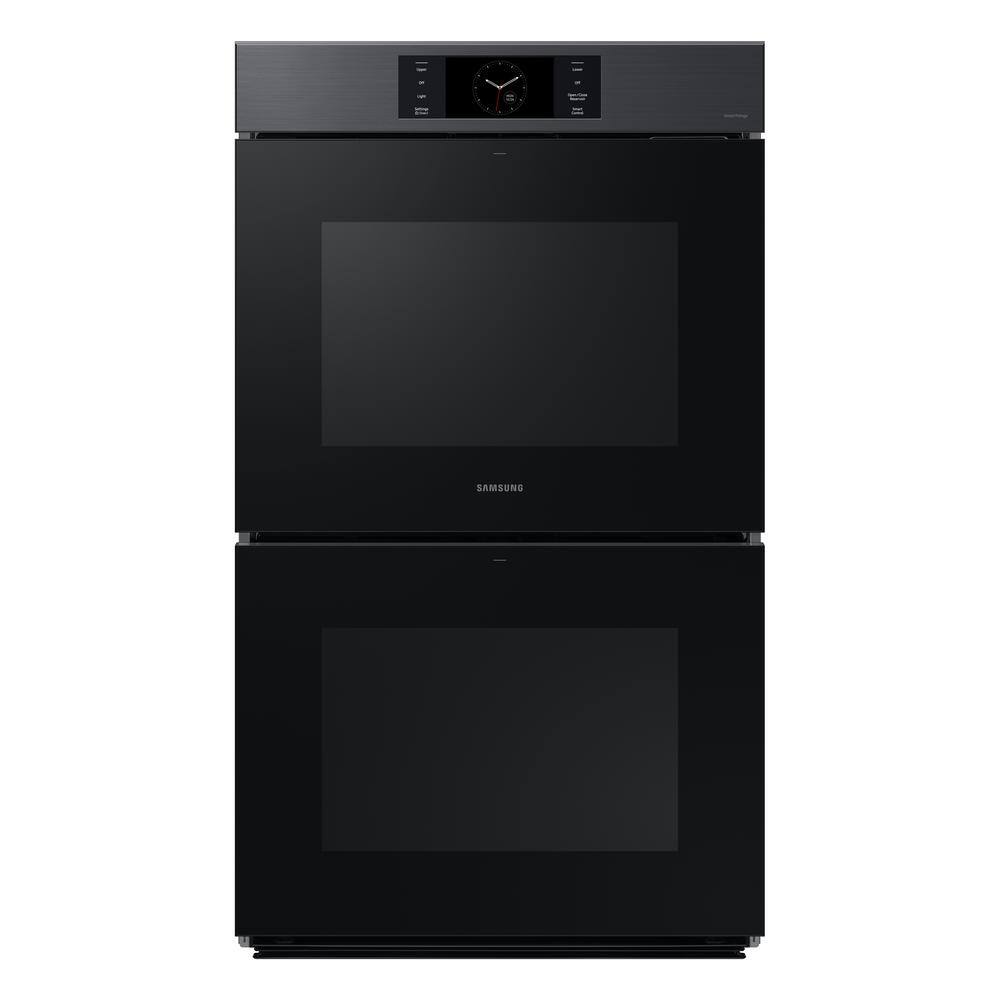 "Samsung Bespoke 30"" Double Wall Oven with AI Pro Cooking Camera in Black Matte Steel, Matte Black"