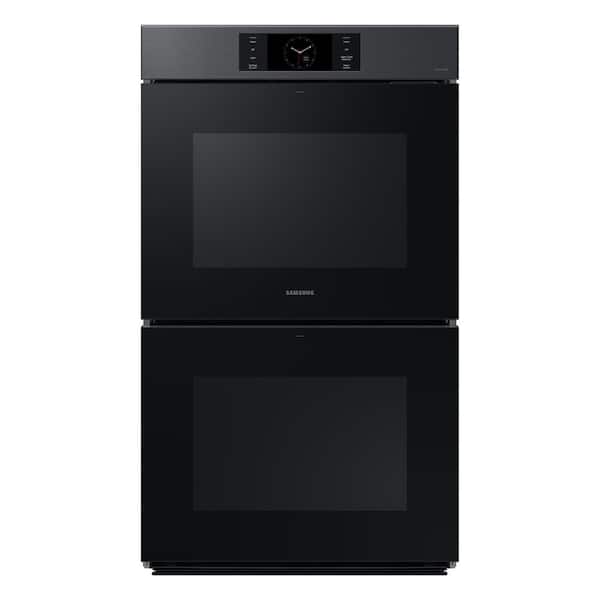 Samsung Bespoke 30" Double Wall Oven with AI Pro Cooking Camera in Black Matte Steel