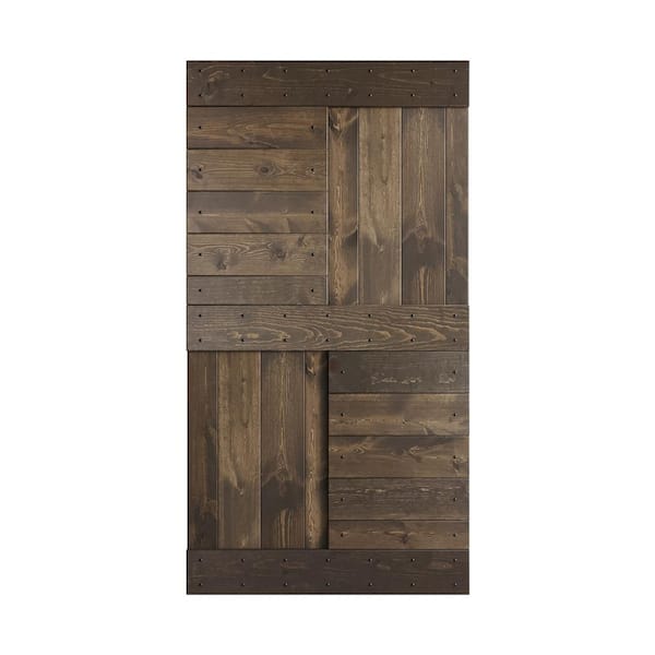COAST SEQUOIA INC S Series 42 in. x 84 in. Smoky Gray DIY Knotty Wood Barn Door Slab