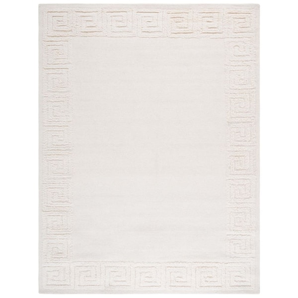 Metro 8 ft. x 10 ft. Ivory Meander Border Area Rug