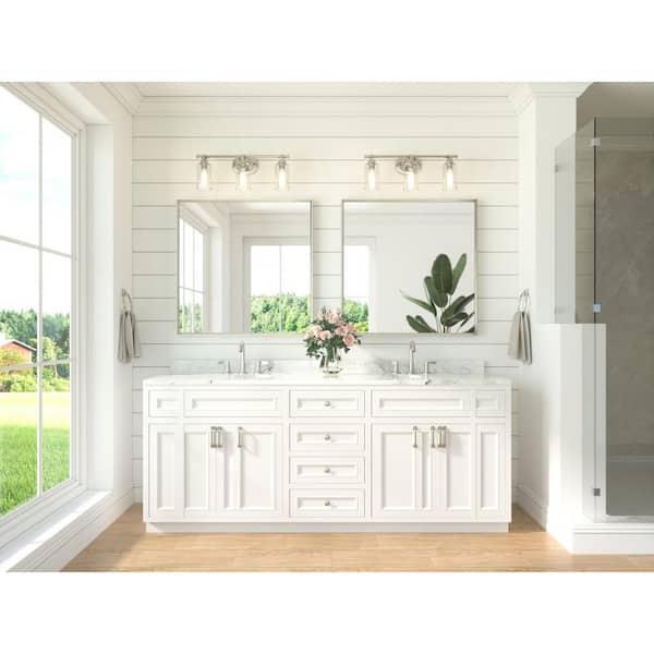 36 in. W x 36 in. H Rectangle Aluminum Framed Wall Bathroom Vanity Mirror in Brushed Nickel