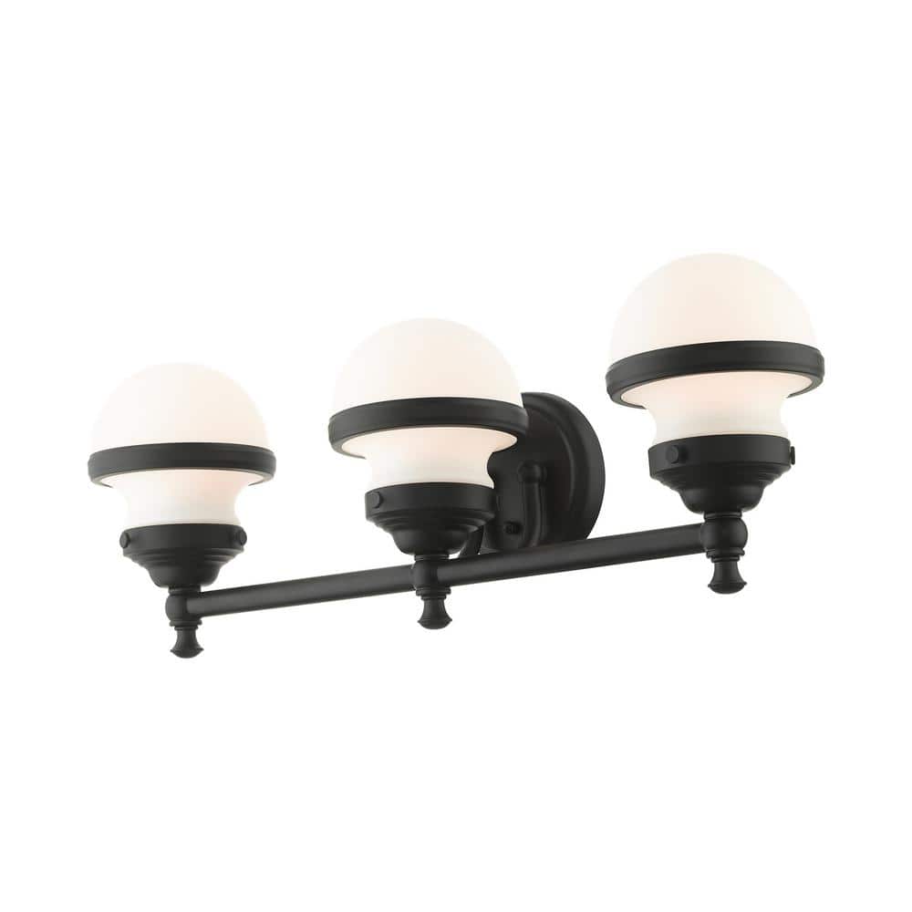 Oldwick Sleek 3-Light Vanity Sconce with Satin Opal White Glass