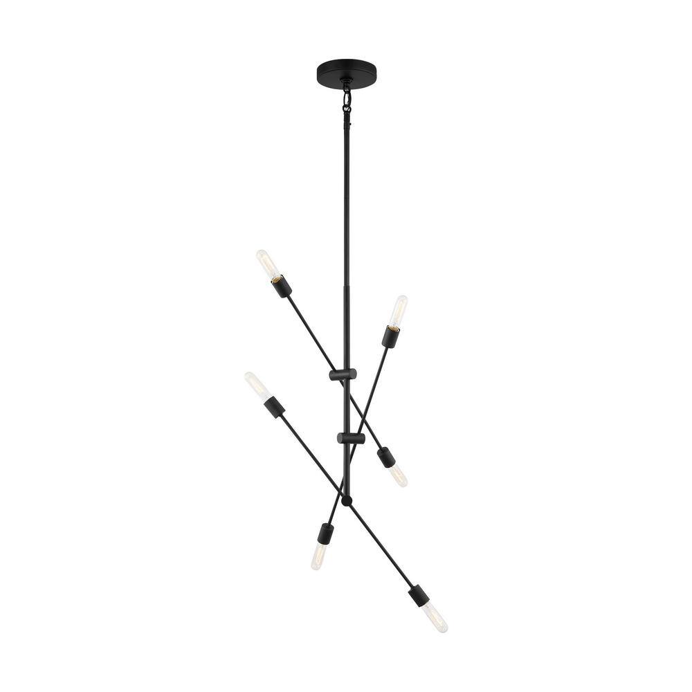Generation Lighting Axis 6Light Midnight Black Large Chandelier